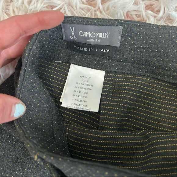 Camomilla Italia Grey Yellow Polka Dot Tie Belt Mini Skirt Sz 42 6 Med Italian - Picture 8 of 9